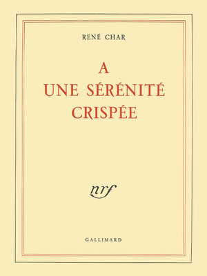 cover image of À une sérénité crispée